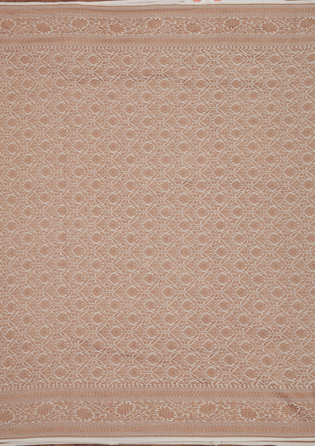 White Zariwork Pure Silk Saree-Koskii