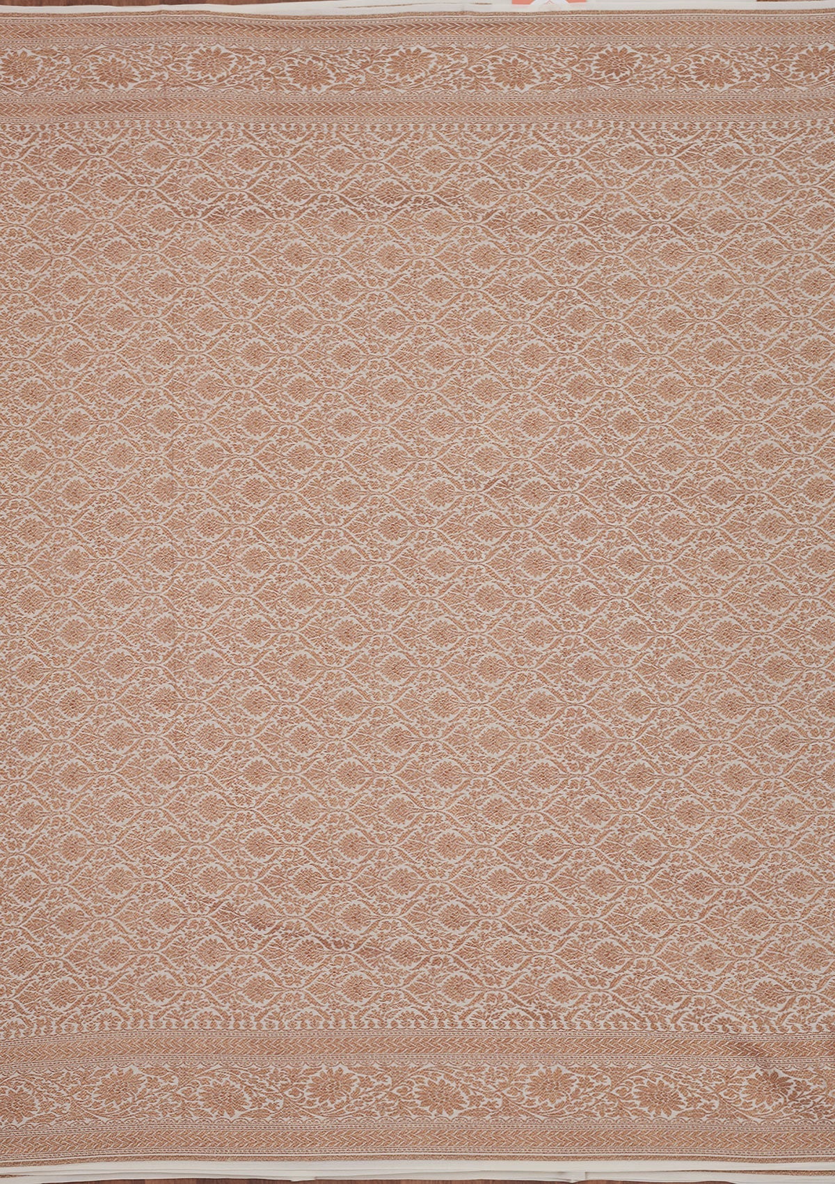 White Zariwork Pure Silk Saree-Koskii