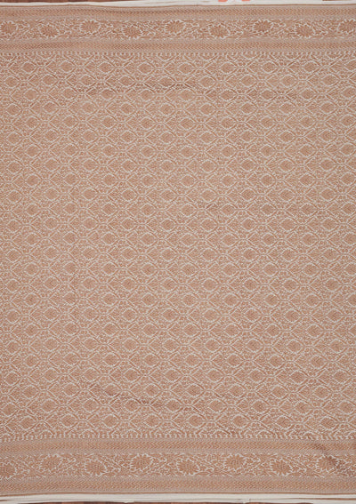 White Zariwork Pure Silk Saree-Koskii