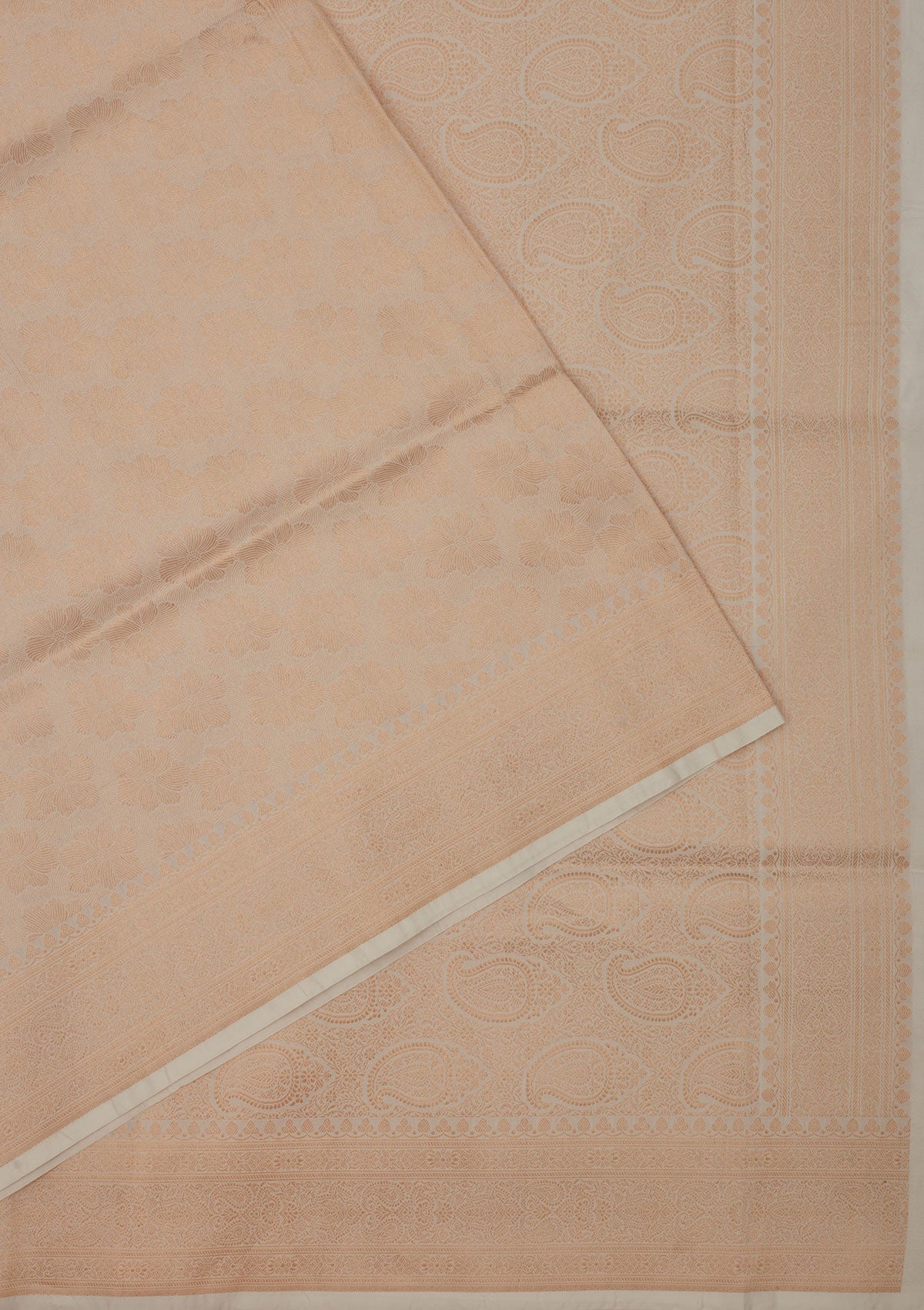 White Zariwork Pure Silk Saree-Koskii