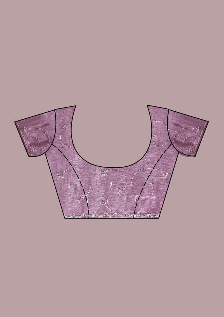 Lavender Cutdana Tissue Saree-Koskii