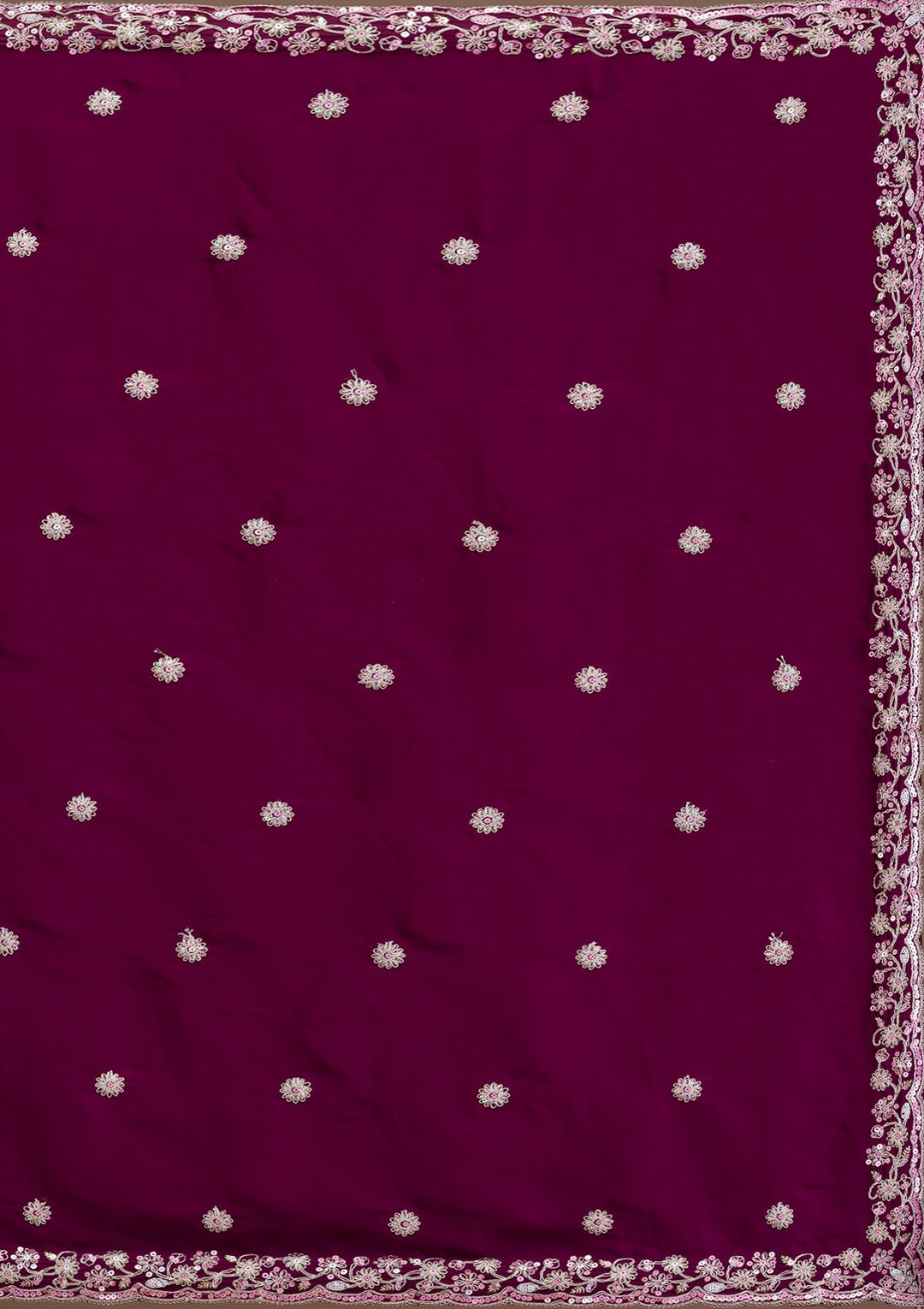 Wine Gotapatti Satin Saree-Koskii