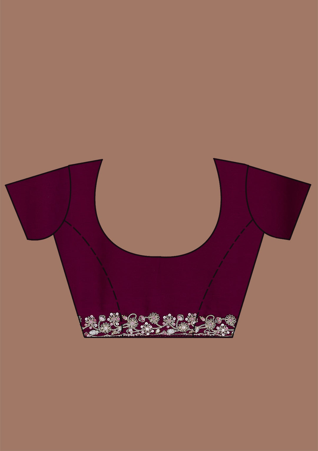 Wine Gotapatti Satin Saree-Koskii