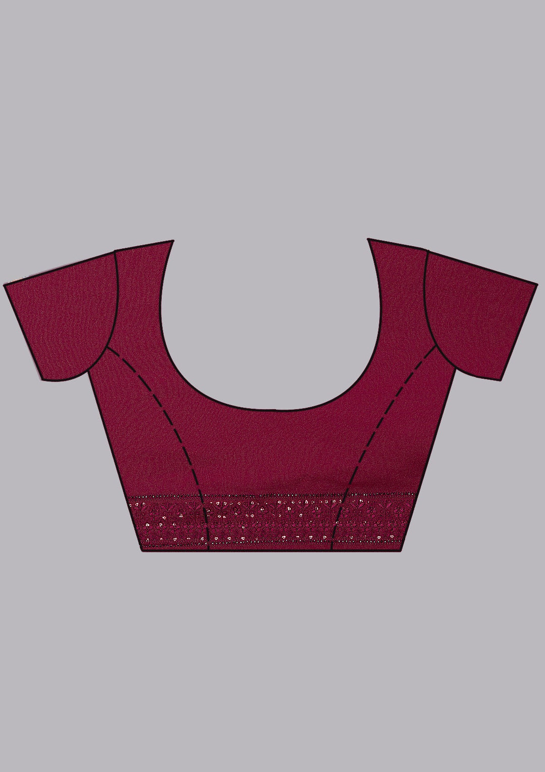 Wine Sequins Georgette Saree-Koskii