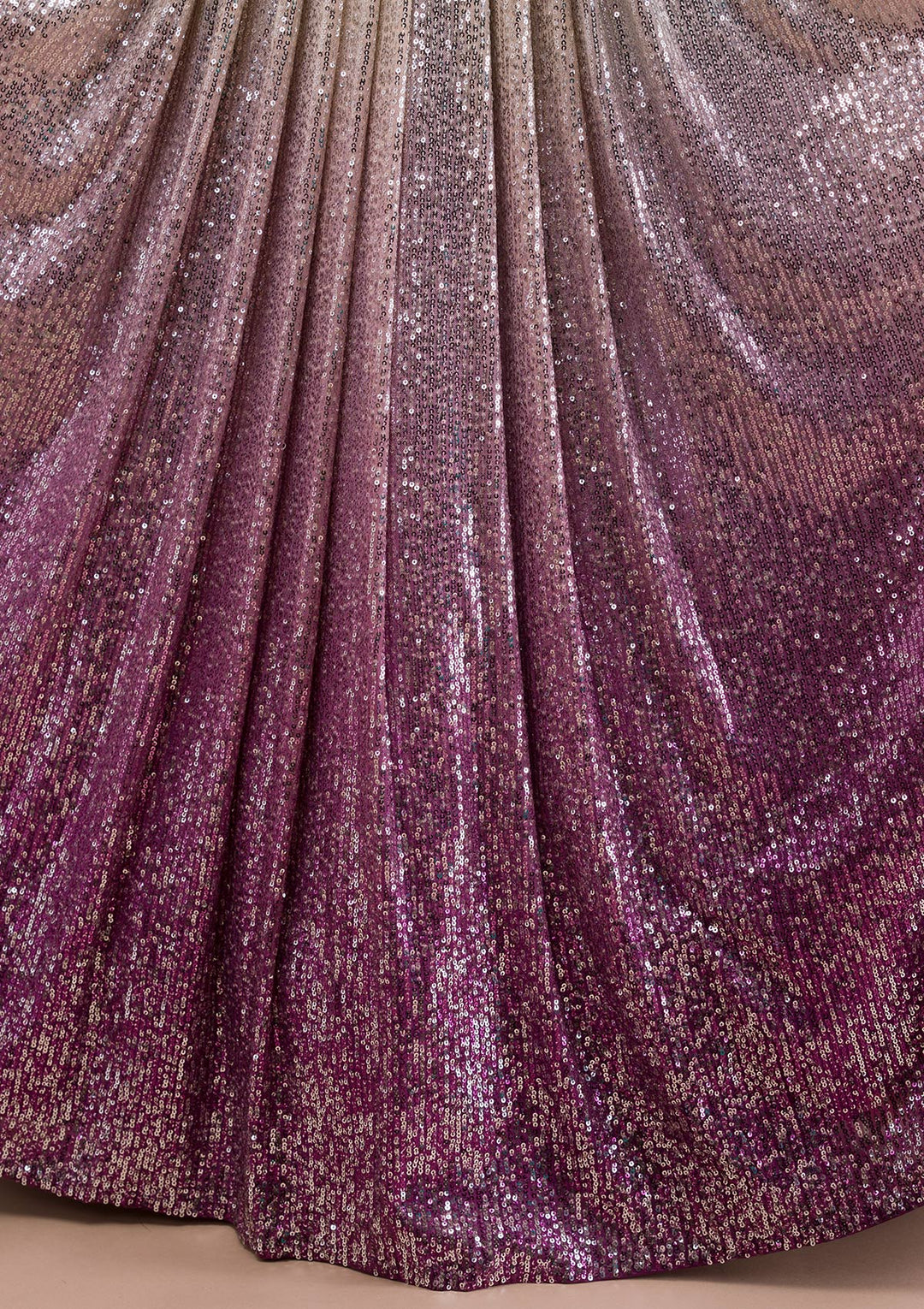 Wine Sequins Lycra Readymade Lehenga-Koskii