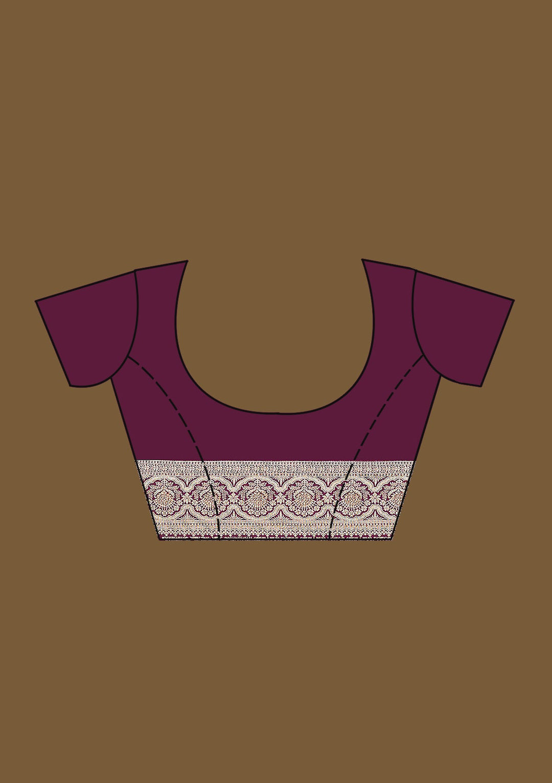 Wine Stonework Art Silk Saree-Koskii