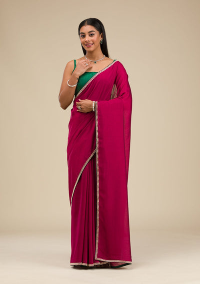 Wine Stonework Art Silk Saree-Koskii