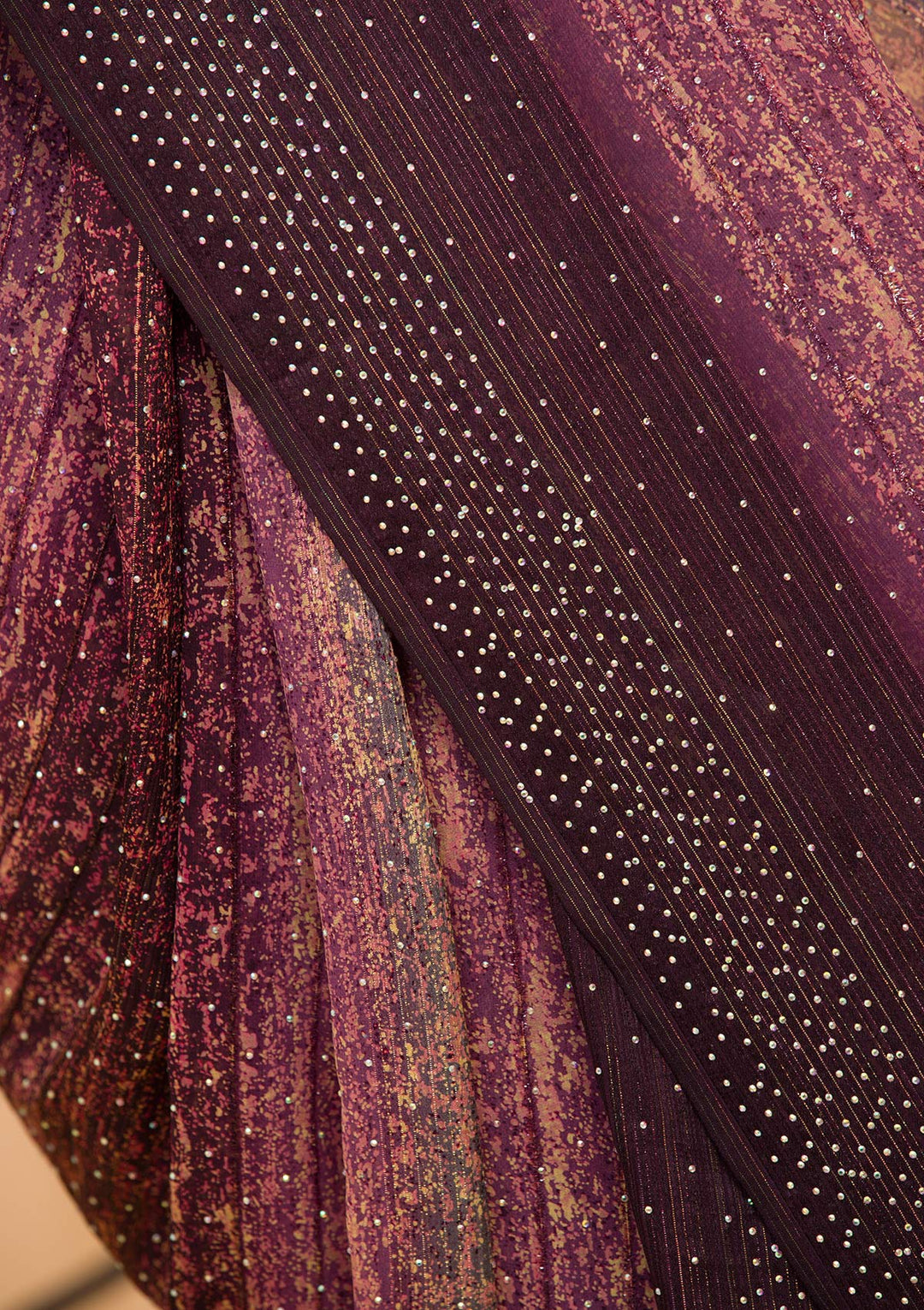 Maroon Zari Work Soft Silk Saree-Koskii