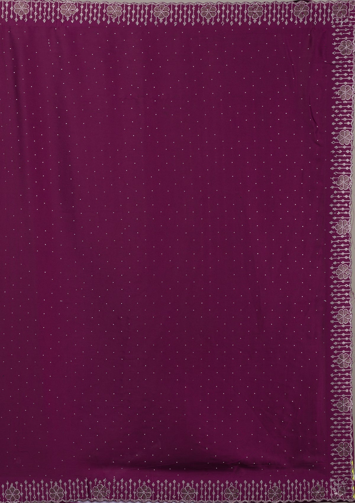 Wine Swarovski Satin Saree-Koskii