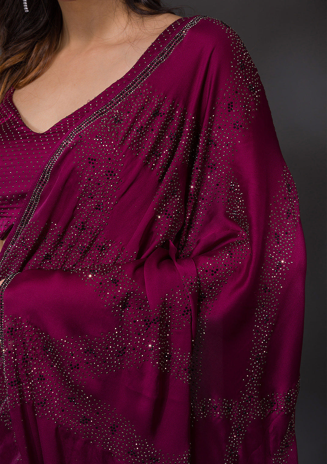 Lavender Zariwork Chiffon Designer Saree-Koskii