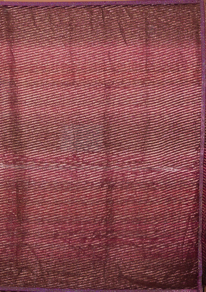 Wine Swarovski Shimmer Georgette Saree-Koskii