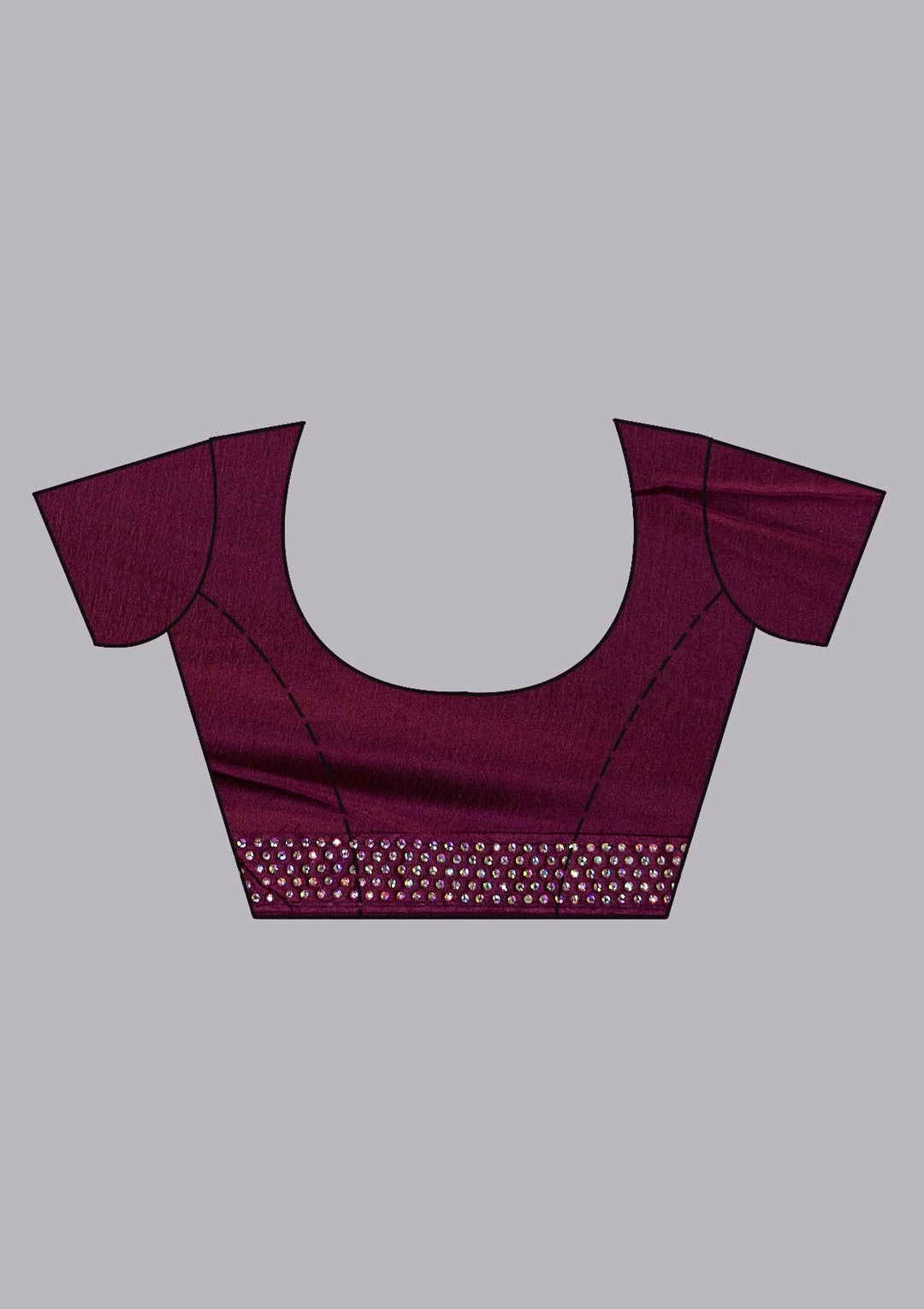 Wine Swarovski Shimmer Georgette Saree-Koskii