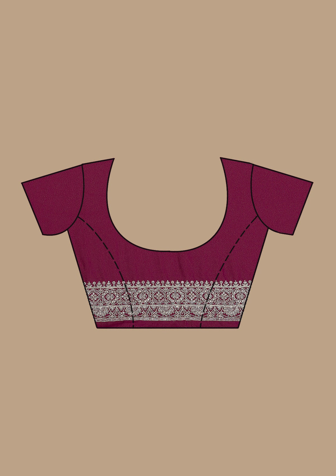 Wine Threadwork Georgette Saree-Koskii