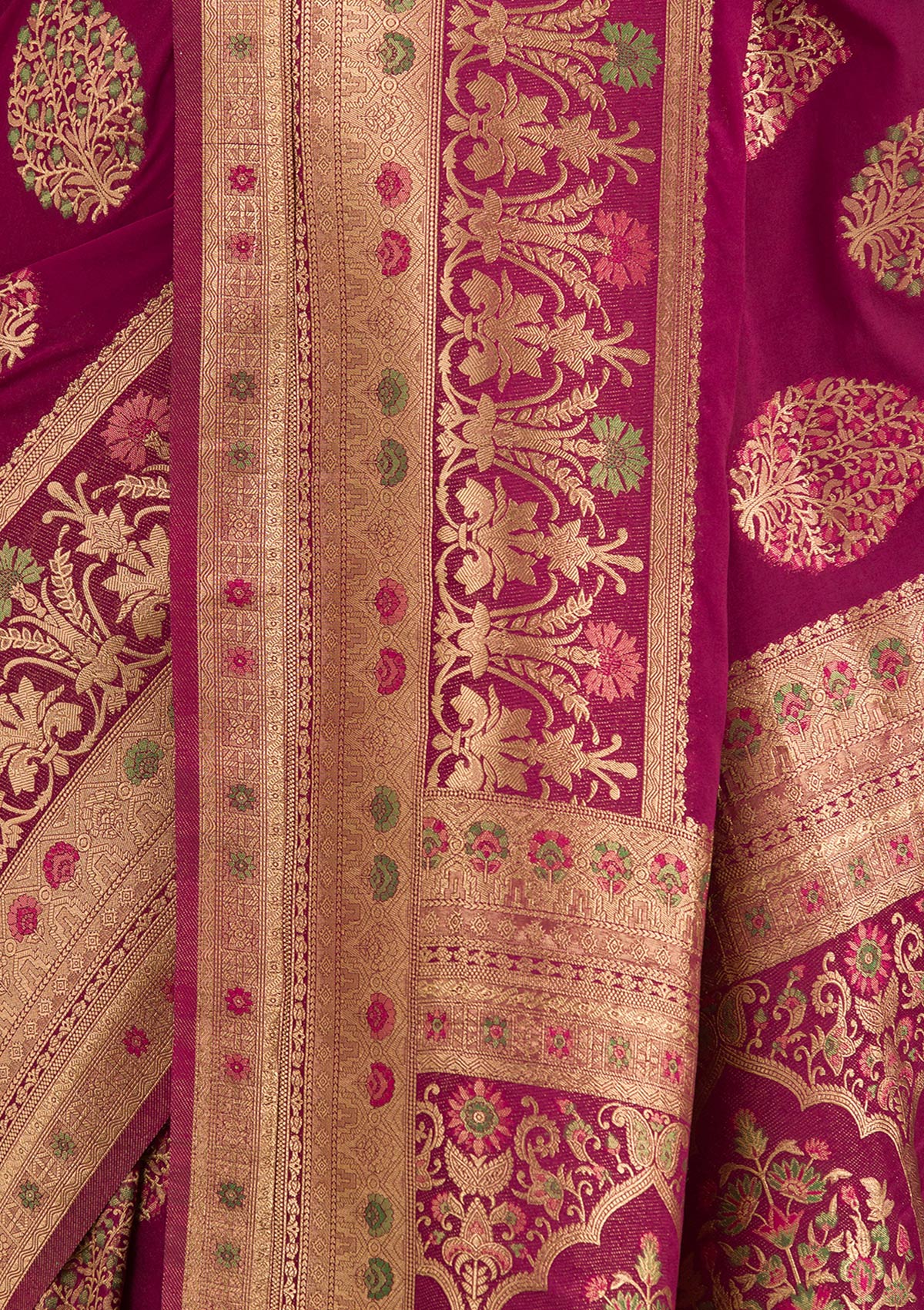 Wine Zariwork Art Silk Saree