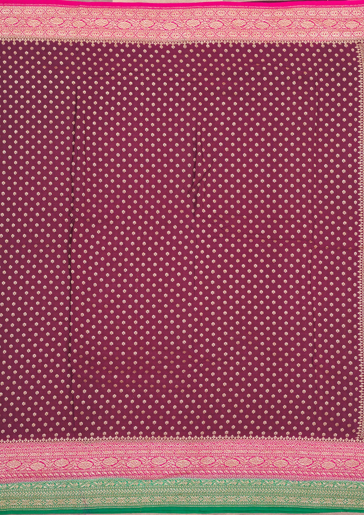 Wine Zariwork Art Silk Saree