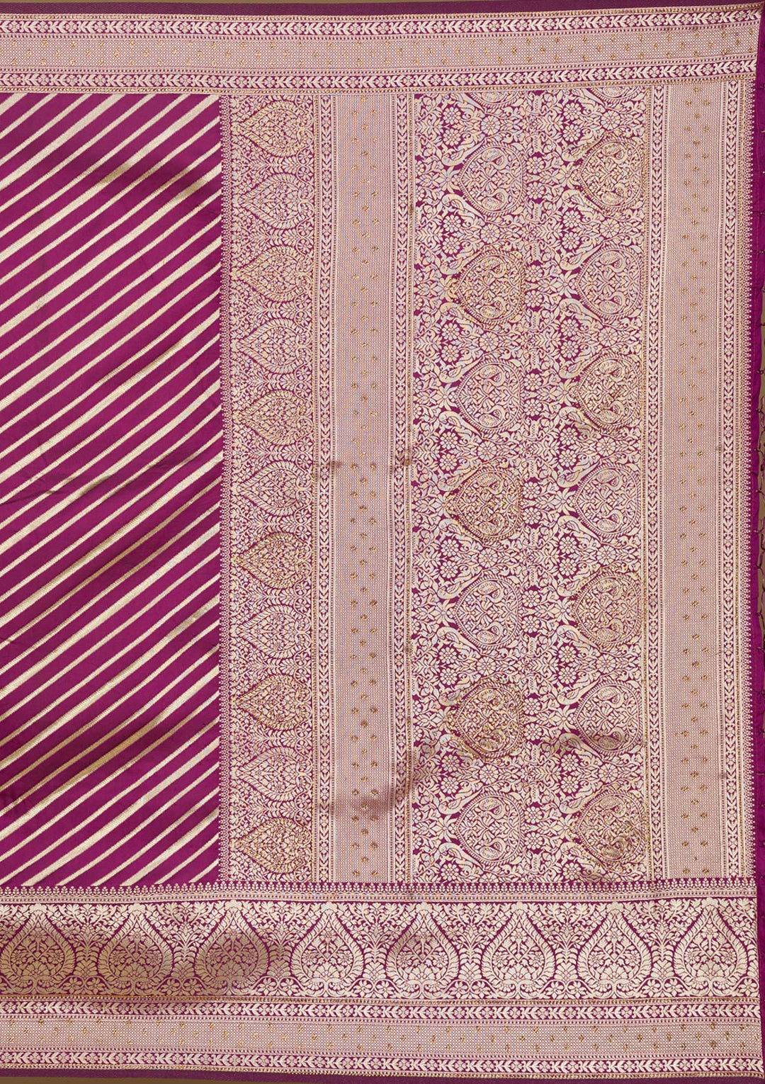 Wine Zariwork Banarasi Saree-Koskii