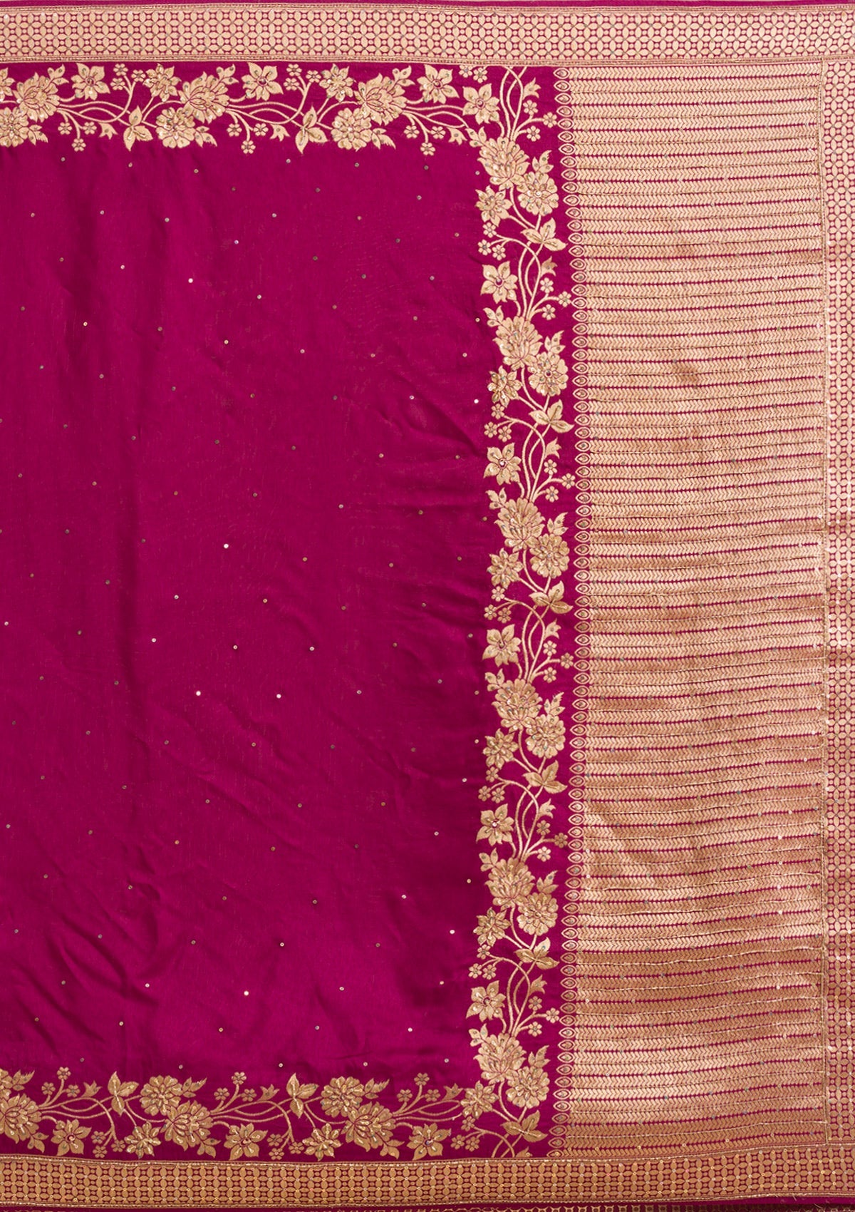 Wine Zariwork Banarasi Silk Saree-Koskii