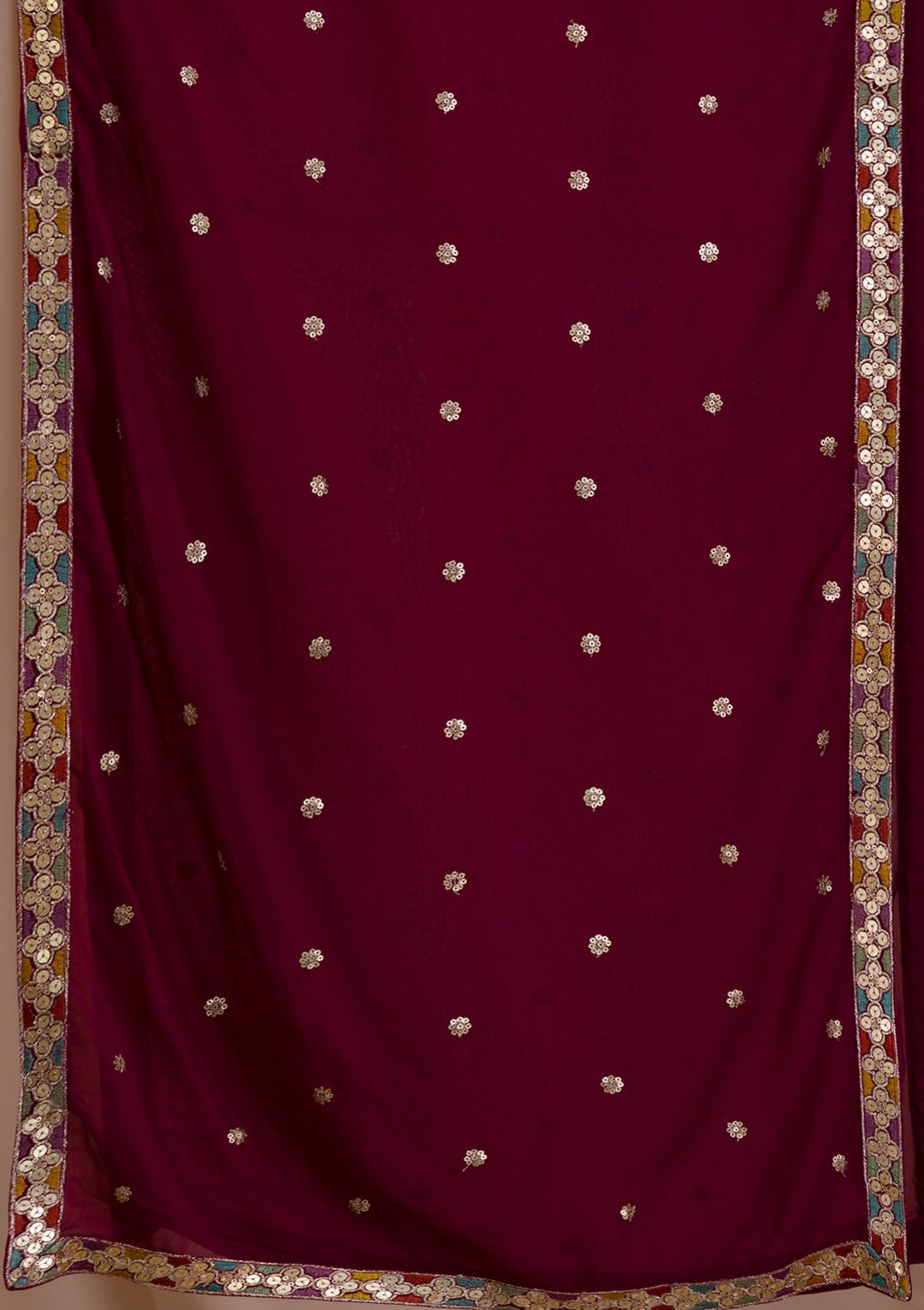 Wine Zariwork Georgette Readymade Salwar Suit-Koskii