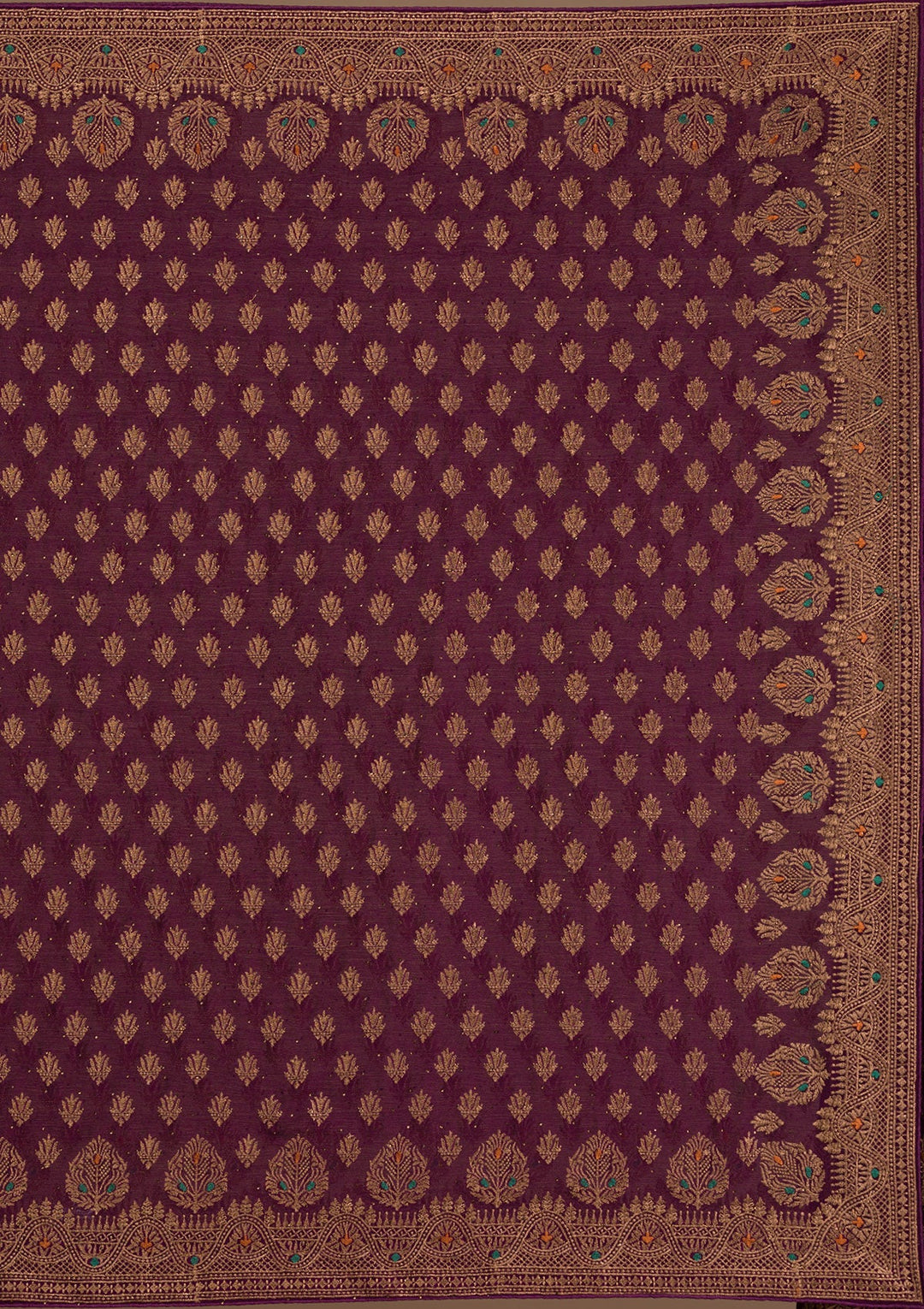 Wine Zariwork Georgette Saree-Koskii