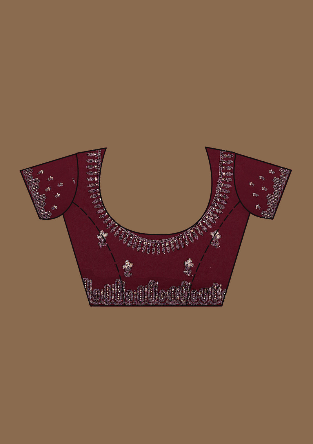 Wine Zariwork Georgette Saree