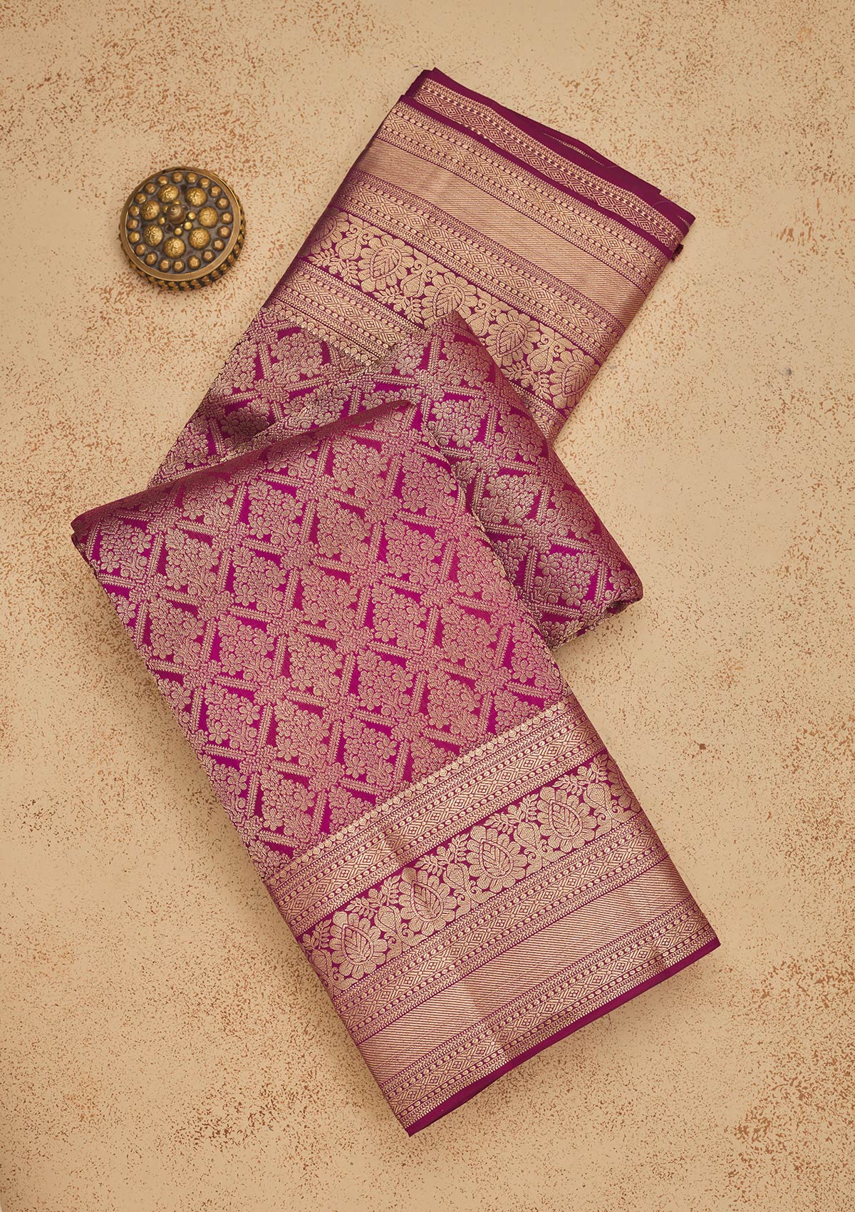 Wine Zariwork Pure Silk Saree-Koskii