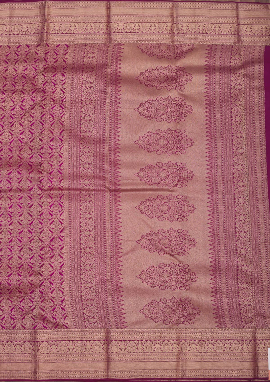 Wine Zariwork Pure Silk Saree-Koskii