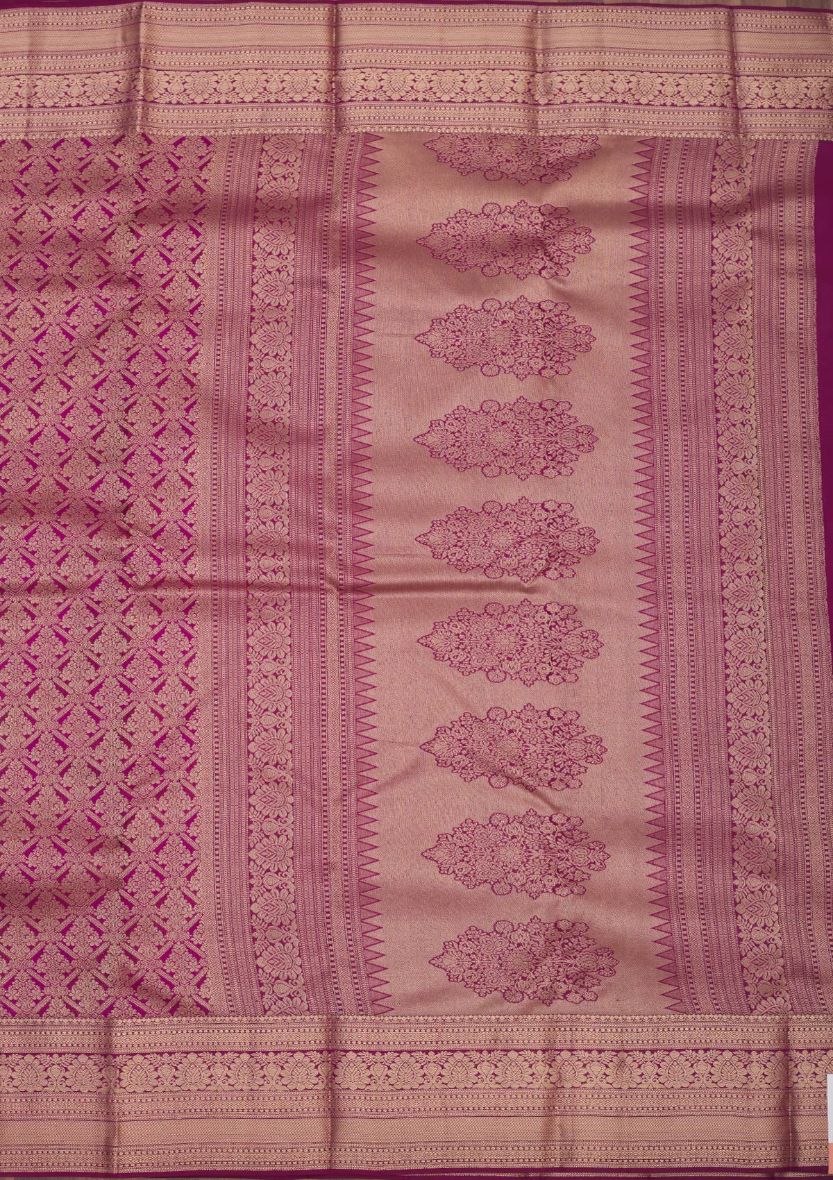 Wine Zariwork Pure Silk Saree-Koskii