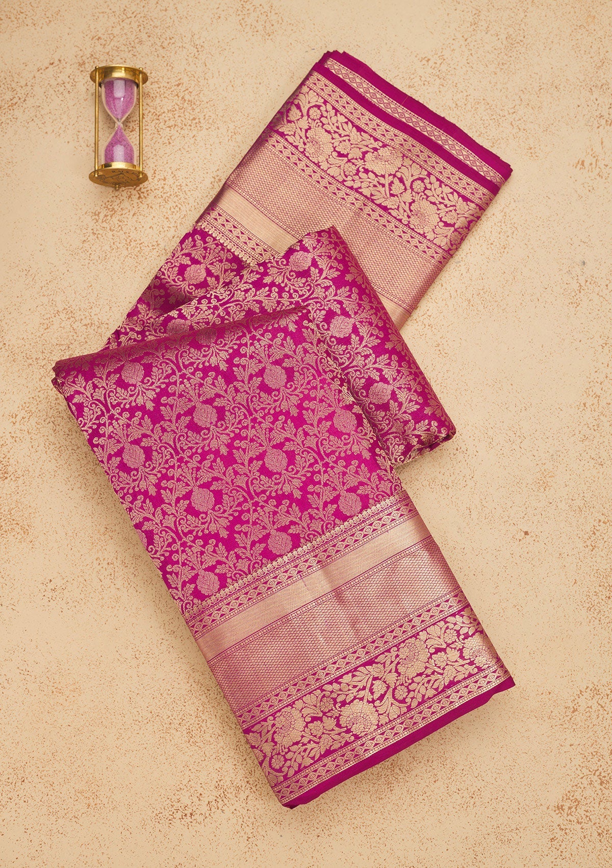 Wine Zariwork Pure Silk Saree-Koskii