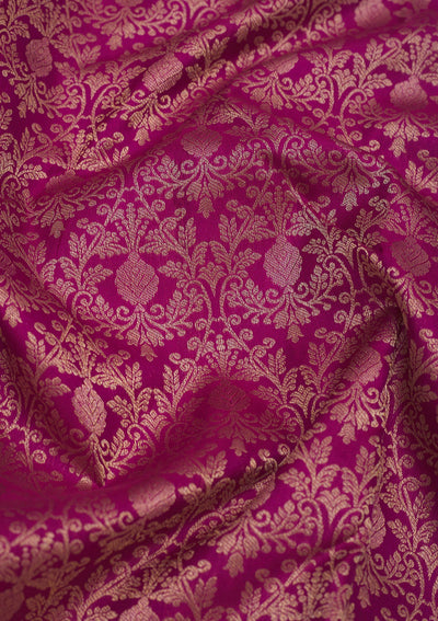 Wine Zariwork Pure Silk Saree-Koskii