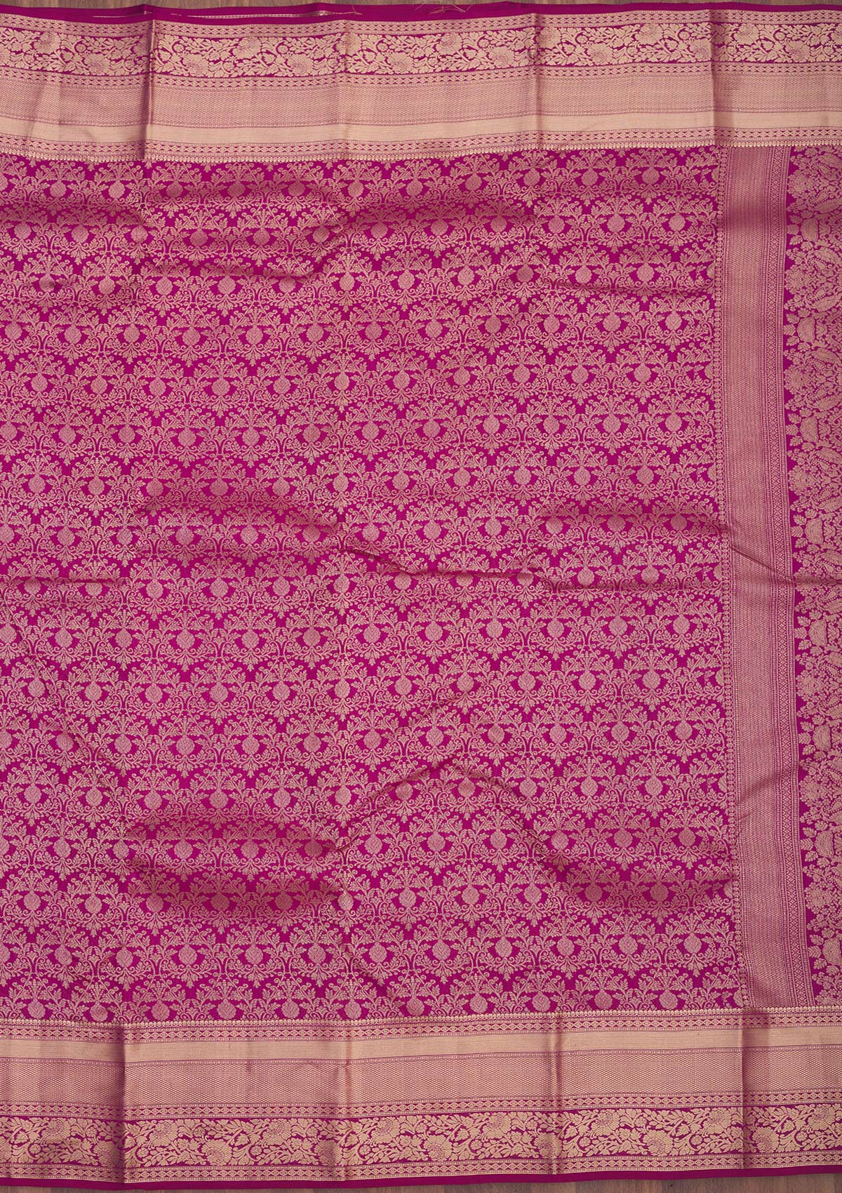 Wine Zariwork Pure Silk Saree-Koskii