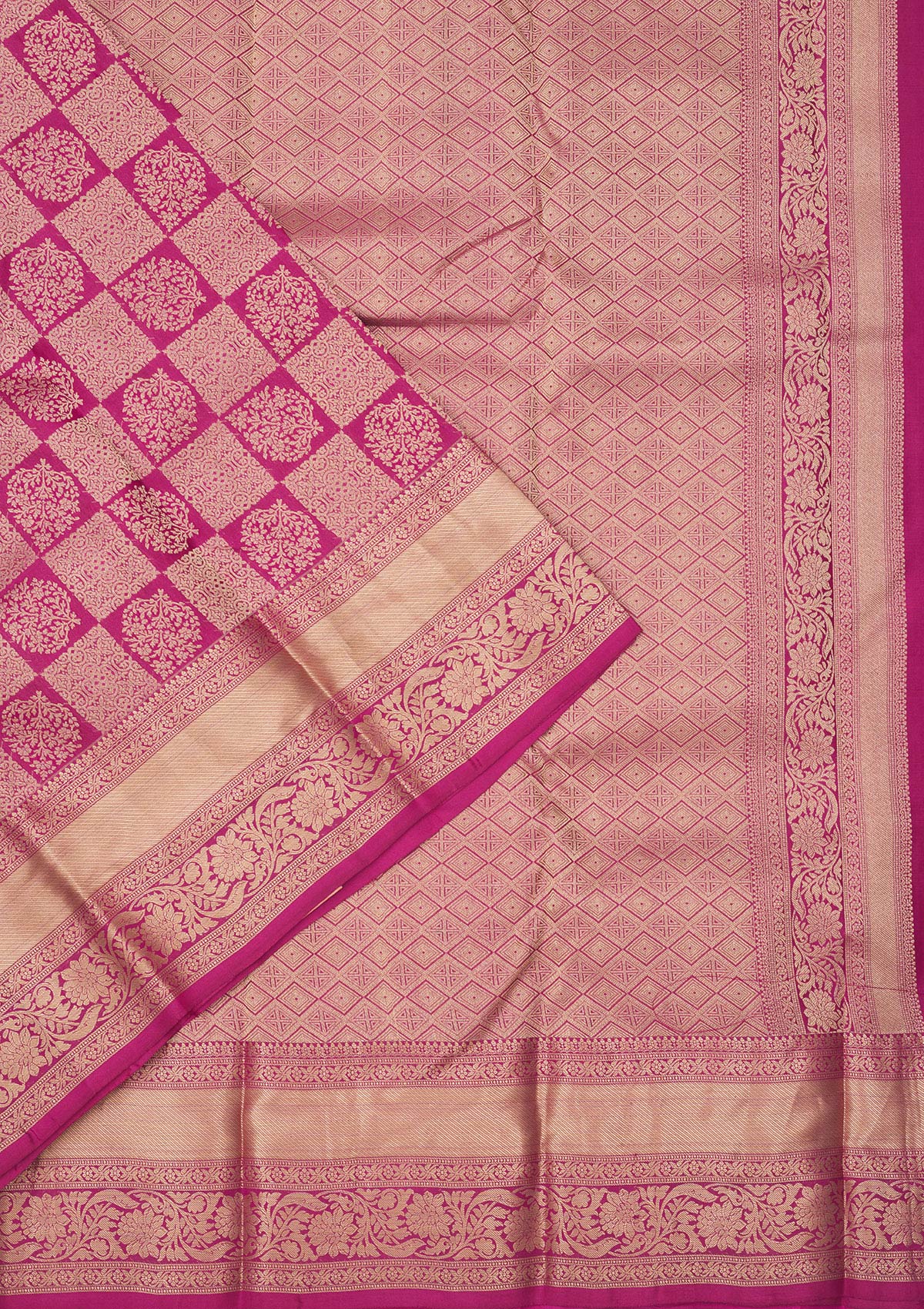 Wine Zariwork Pure Silk Saree-Koskii