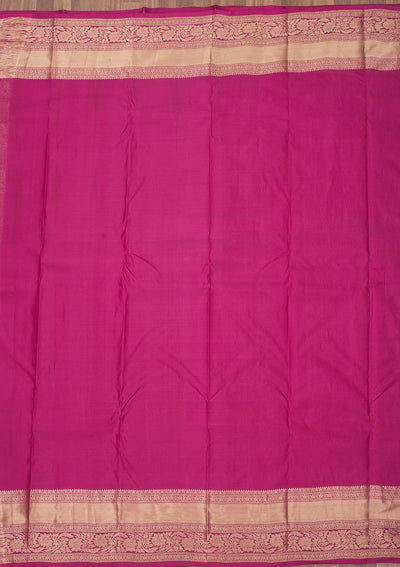 Wine Zariwork Pure Silk Saree-Koskii