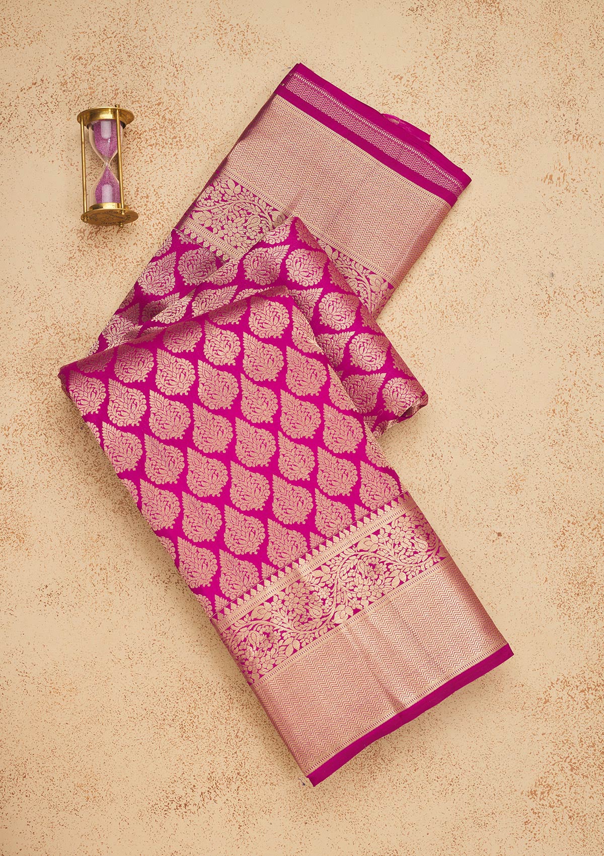 Wine Zariwork Pure Silk Saree-Koskii