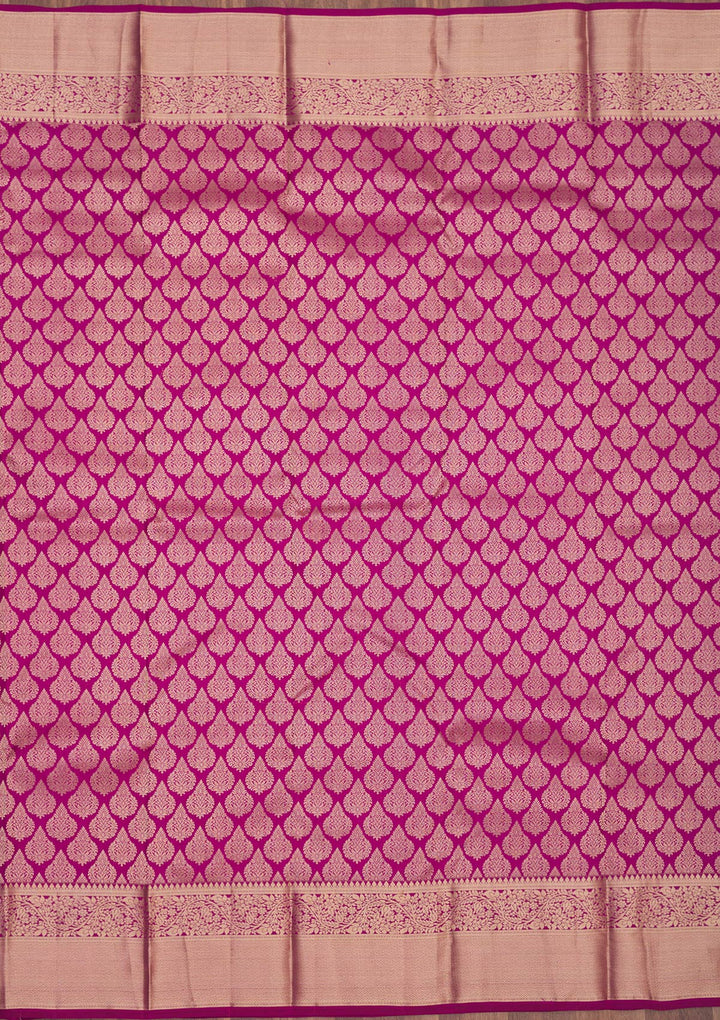 Wine Zariwork Pure Silk Saree-Koskii