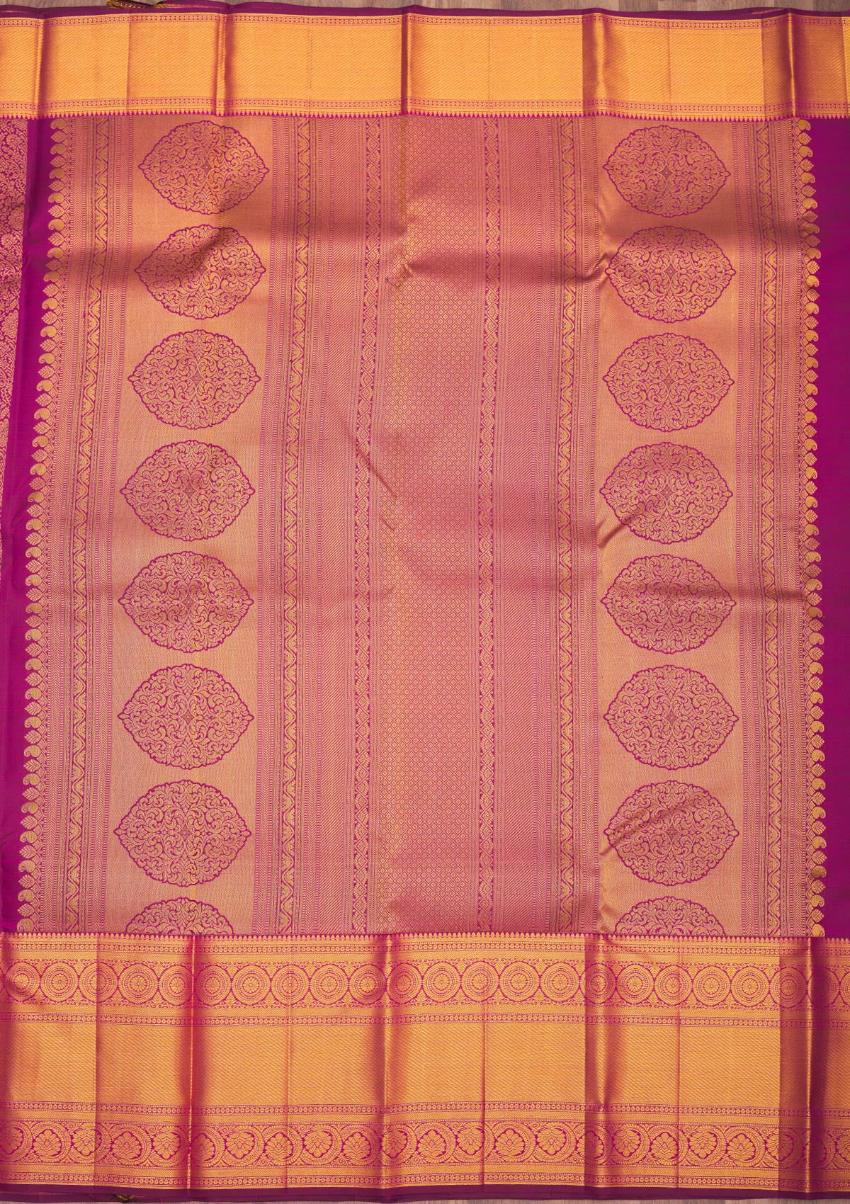 Wine Zariwork Pure Silk Saree-Koskii