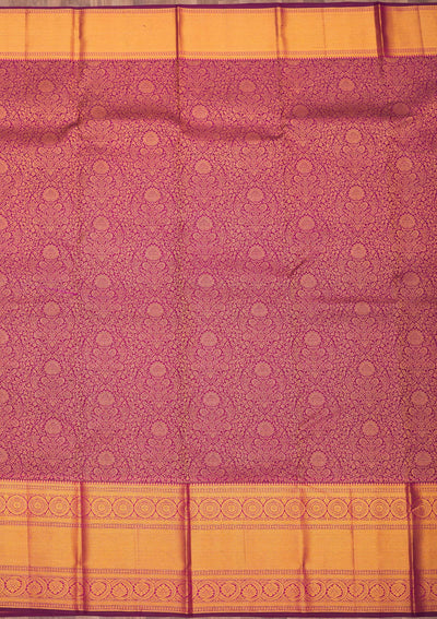 Wine Zariwork Pure Silk Saree-Koskii