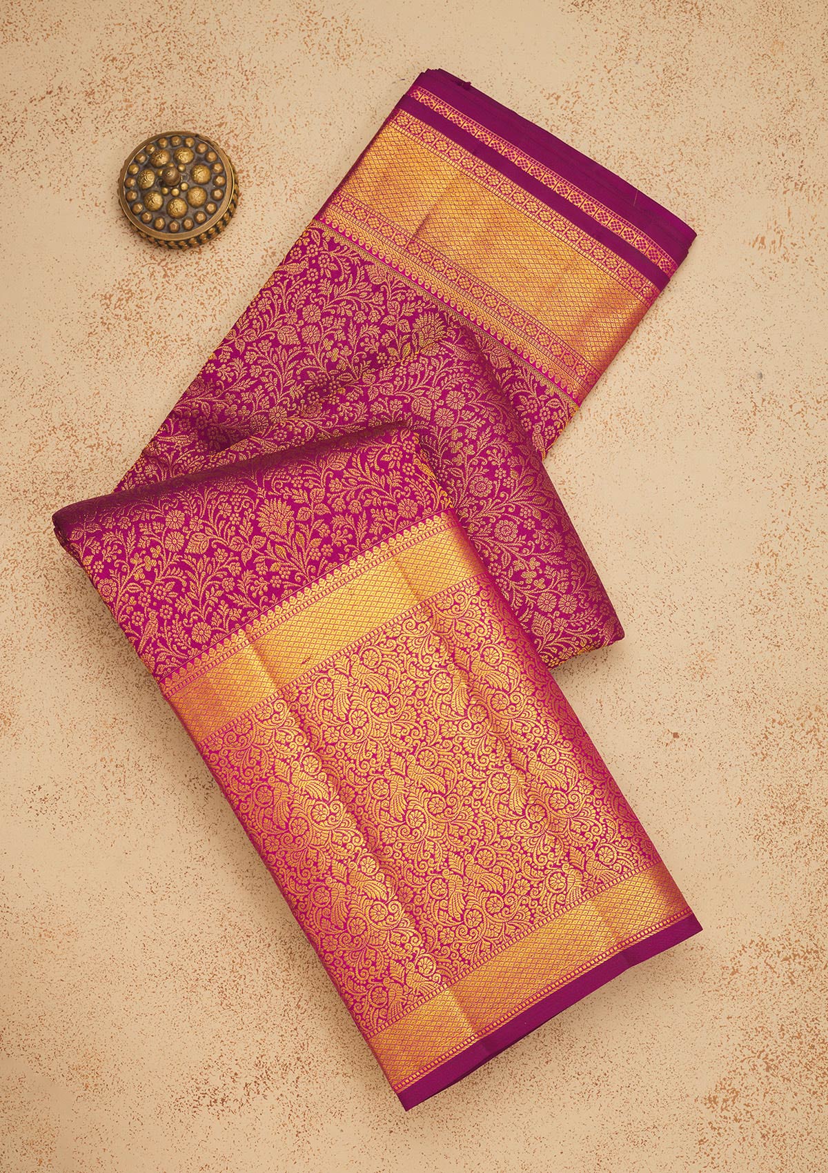 Wine Zariwork Pure Silk Saree-Koskii