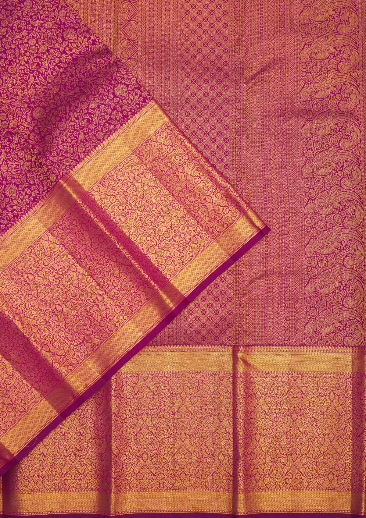 Wine Zariwork Pure Silk Saree-Koskii