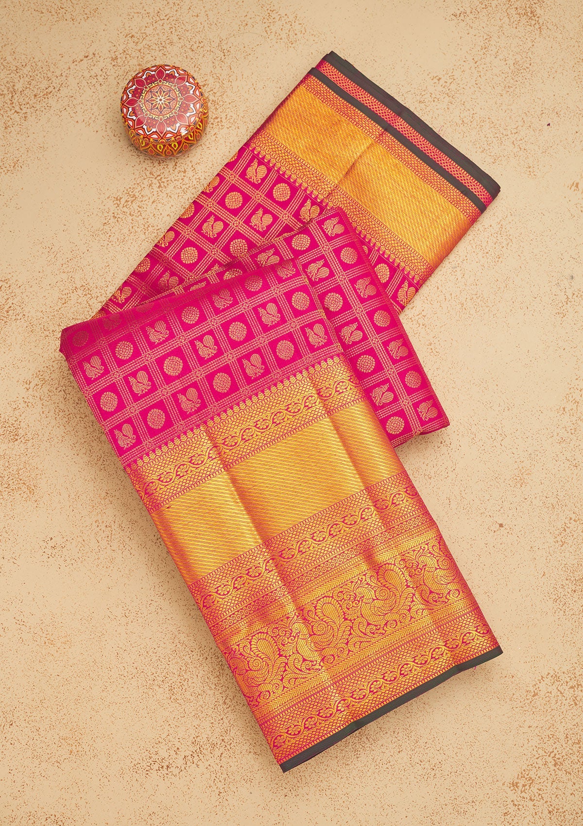 Wine Zariwork Pure Silk Saree-Koskii