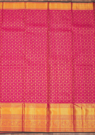 Wine Zariwork Pure Silk Saree-Koskii