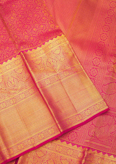 Wine Zariwork Pure Silk Saree-Koskii