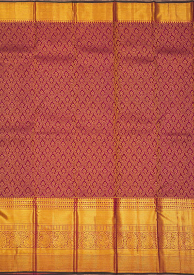 Wine Zariwork Pure Silk Saree-Koskii