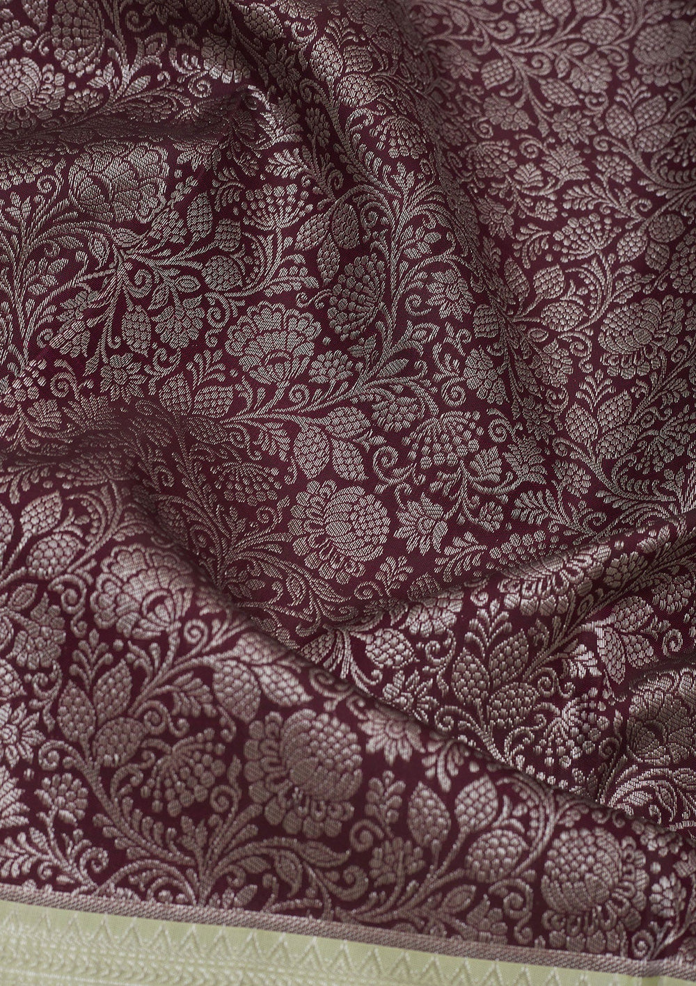 Wine Zariwork Pure Silk Saree-Koskii