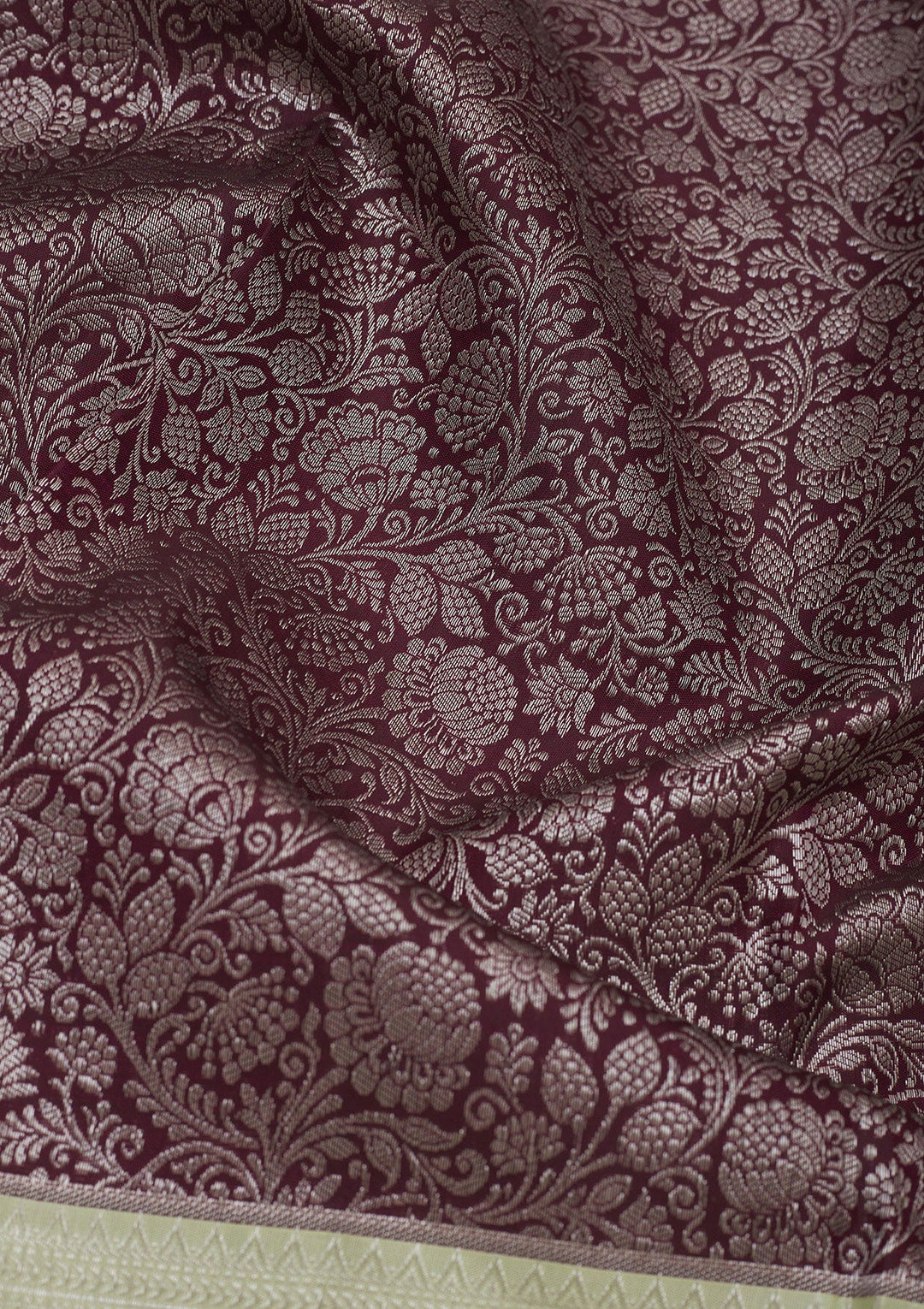 Wine Zariwork Pure Silk Saree-Koskii