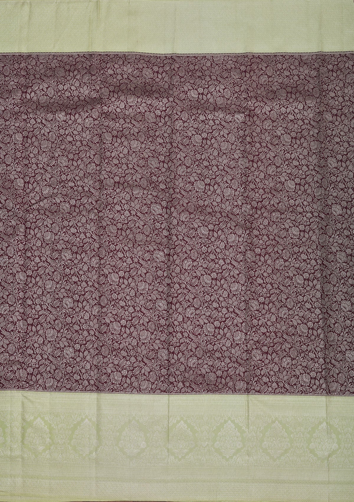 Wine Zariwork Pure Silk Saree-Koskii