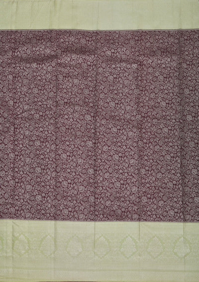 Wine Zariwork Pure Silk Saree-Koskii