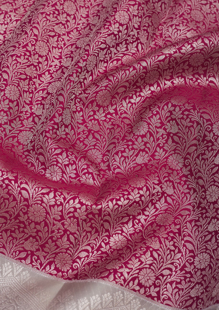 Wine Zariwork Pure Silk Saree-Koskii