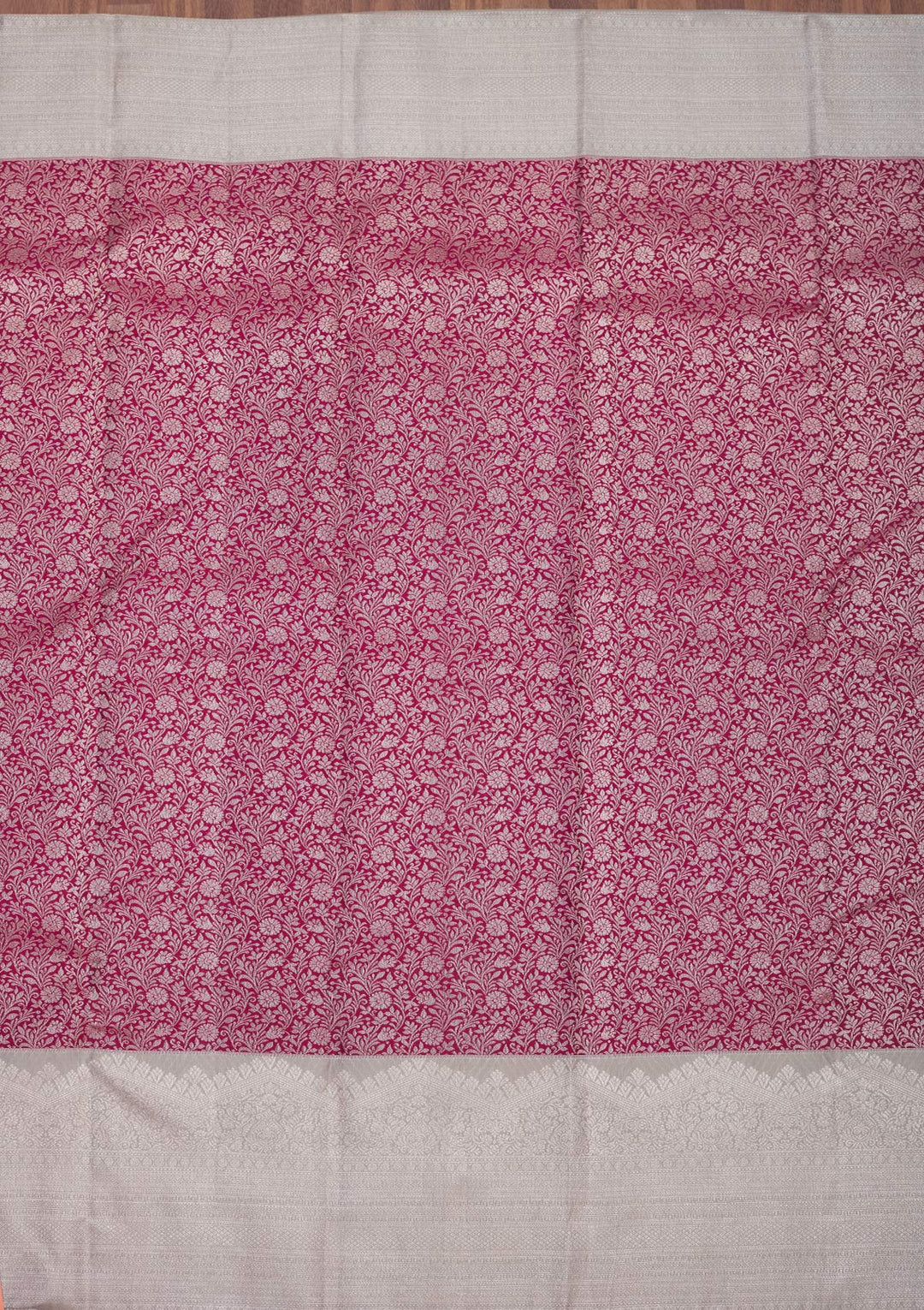 Wine Zariwork Pure Silk Saree-Koskii