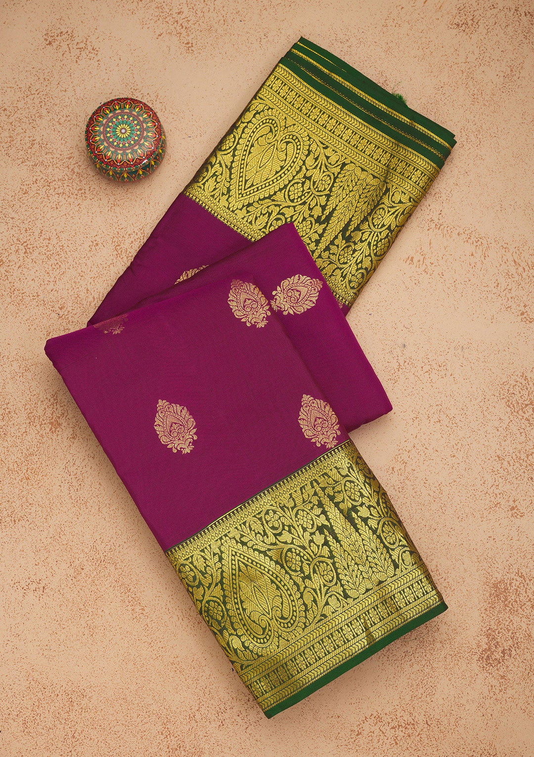 Wine Zariwork Pure Silk Saree-Koskii