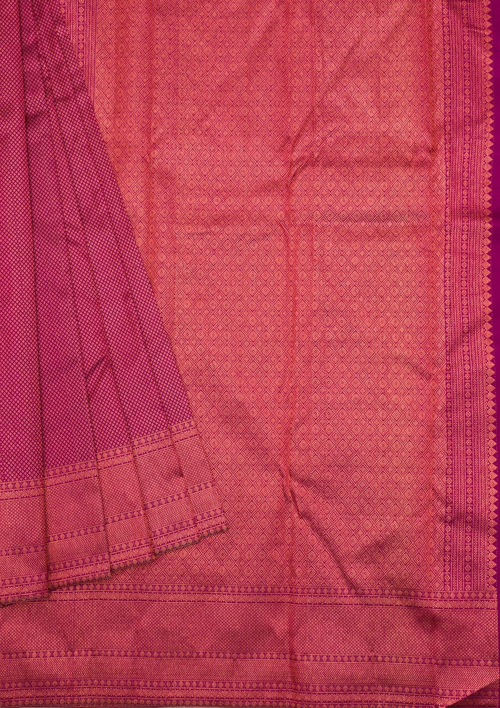 Wine Zariwork Pure Silk Saree-Koskii
